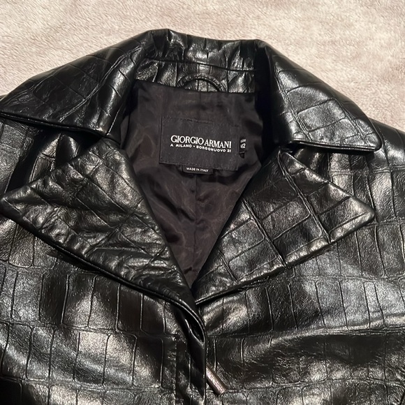 Vintage Giorgio Armani Black Label Genuine Spanish Lamb Leather Jacket - Picture 5 of 11